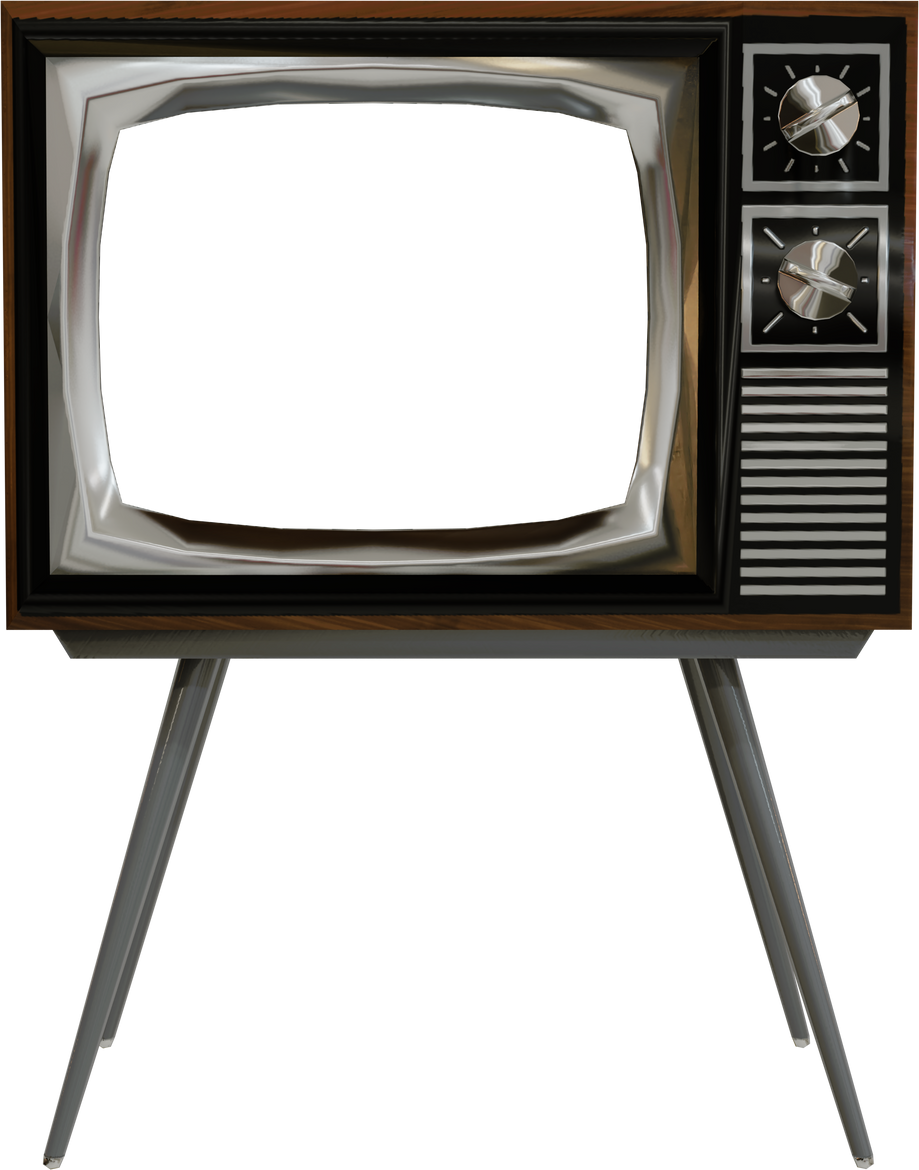 Retro old television isolated on transpatent background